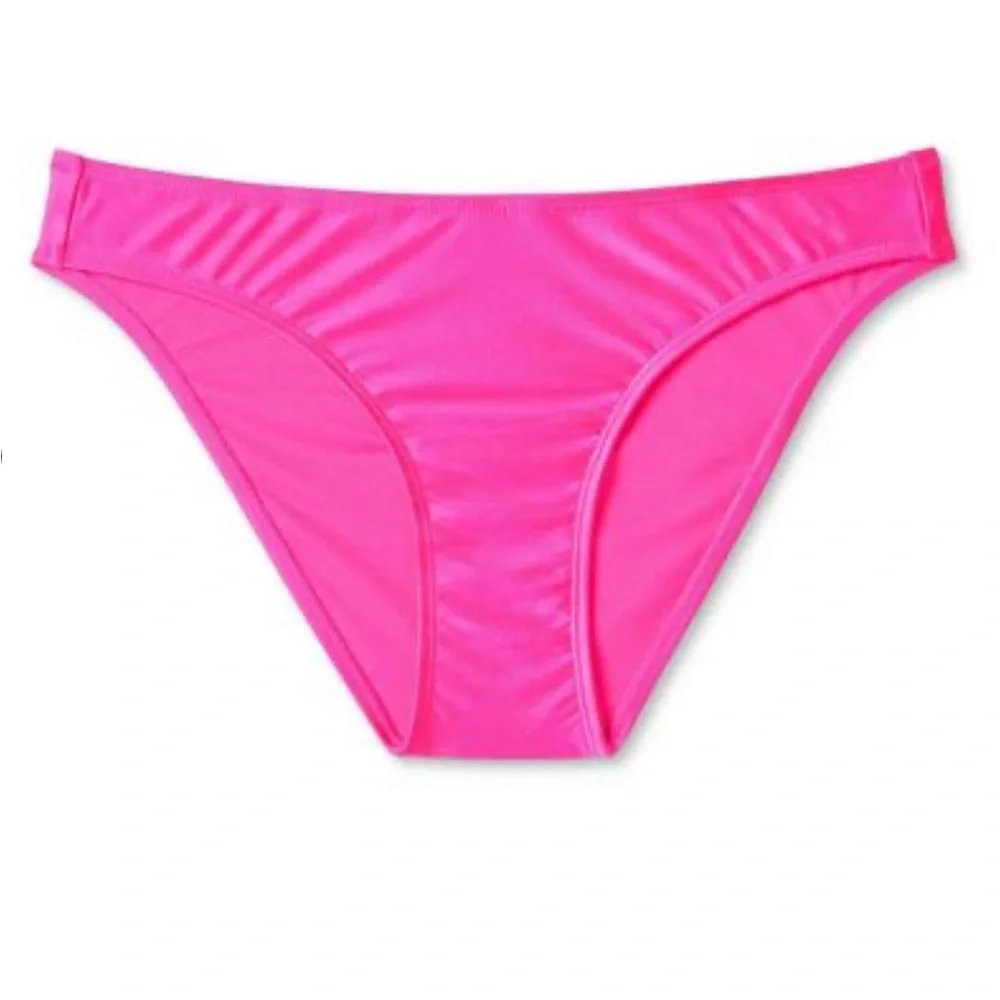 WILD FABLE WOMENS CHEEKY BIKINI BOTTOM PINK SHINE NWT - Picture 3 of 5